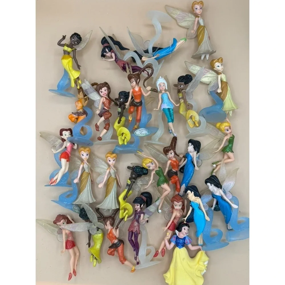 Disney Fairies Pixie Hollow Figure Lot of 27 Tinker Bell Queen Clarion Fawn